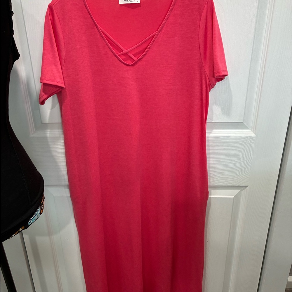 Chic Coral Maxi Dress for Women - Picture 3 of 10